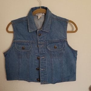 Denim cropped Vest. California DG. Vintage. Women's Medium. Very Good co…